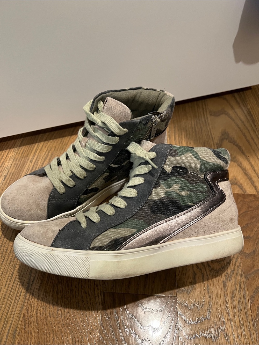 Coconuts by Matisse High-Top Sneakers in Camouflage Green and Taupe